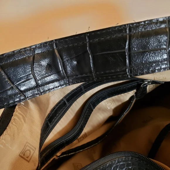 Claiborne Black Embossed Women's Bag - Picture 6 of 11